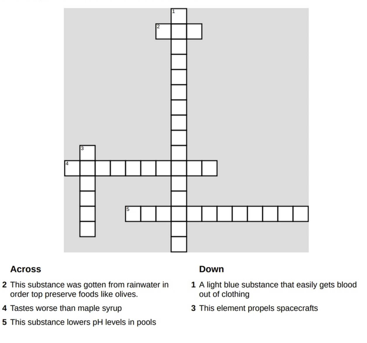 A crossword with some suspicious ingredients.